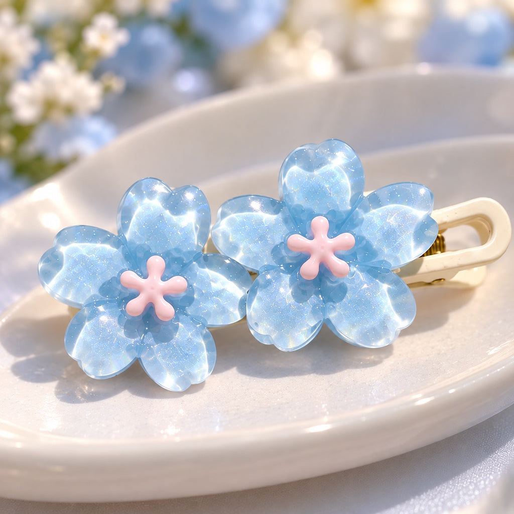 Jelly Cherry Blossom Hair Clips